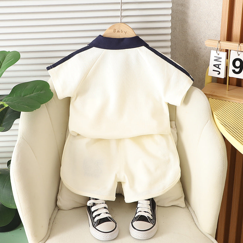 【BABY&KID】夏新作 ナンバーカラーシャツ半袖セットアップSK092629