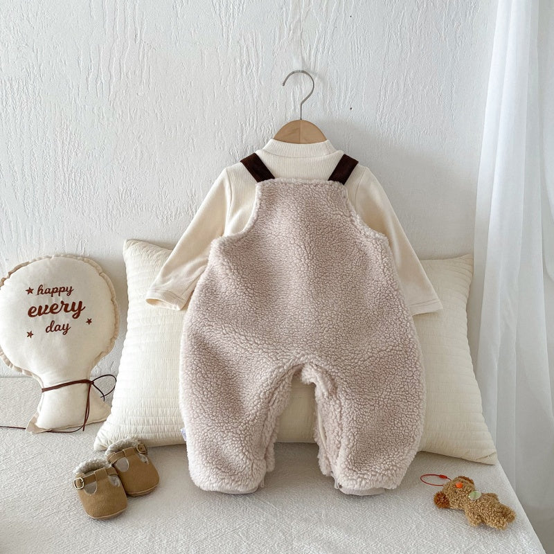 【BABY】冬新作 裏起毛ファーサロペットSK102120