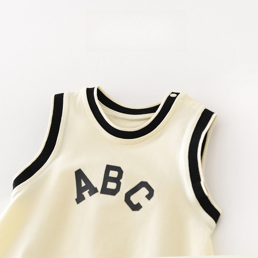 【BABY】夏新作 ABCノースリーブロンパースSK070801