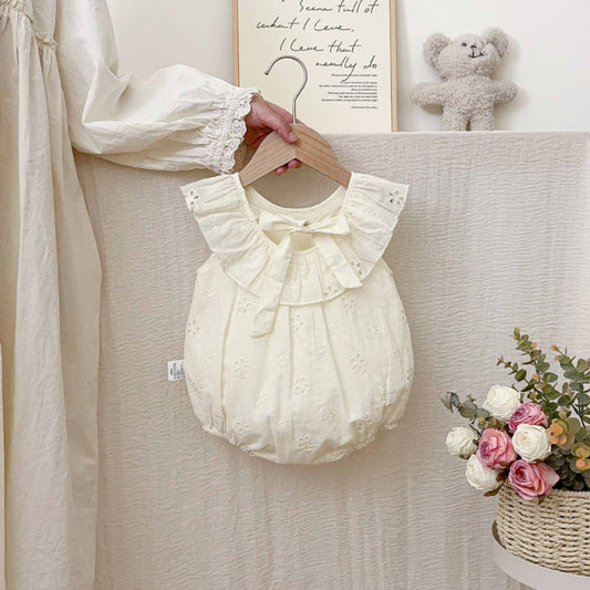 【BABY】夏新作 花刺繍ロンパースSK082509