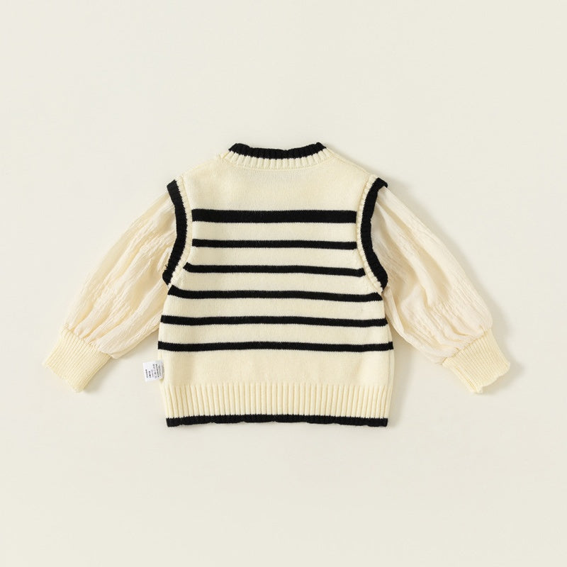 【BABY&KID】レイヤード風ボーダーニットSK101838