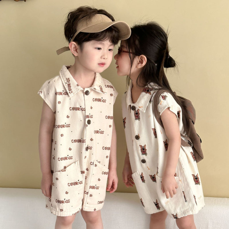 【BABY&KID】夏新作 カートゥーンジャンプスーツSK063009