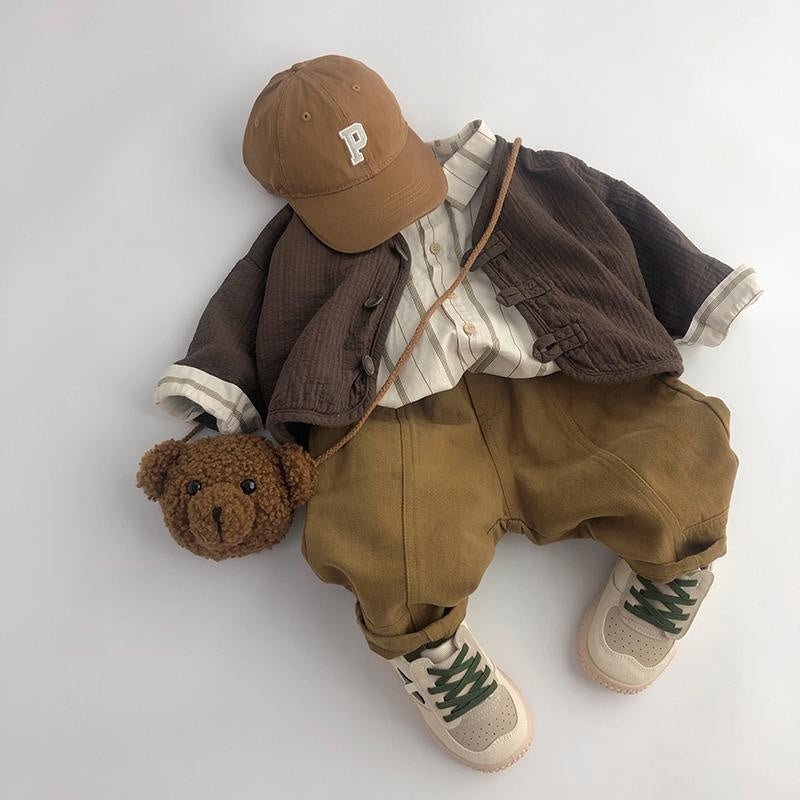 【BABY&KID】韓国風コットンリネンカーディガンSK102336