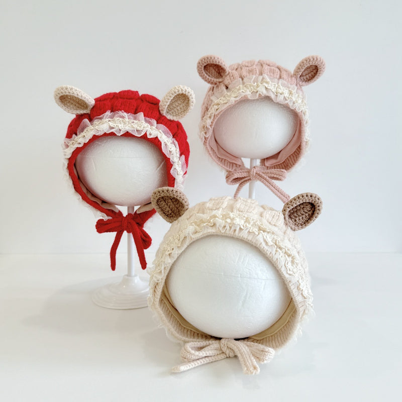 【HAT】レース花柄ベビーボンネットSK101617