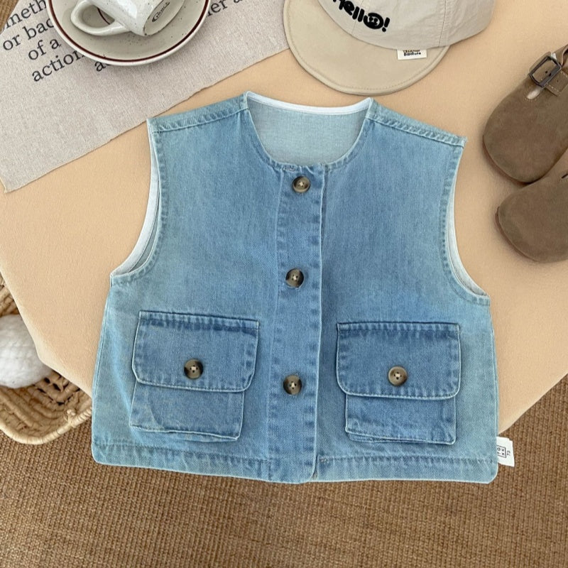 【BABY&KID】レトロデニムベストSK100208