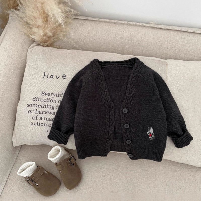 【BABY&KID】ワンちゃん刺繍ニットカーディガンSK100204