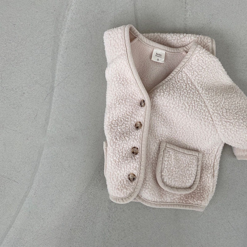 【BABY&KID】ノーカラーボアジャケットSK012815