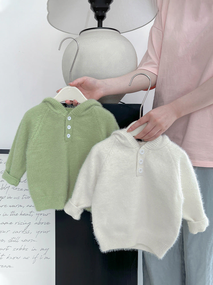 【BABY&KID】冬新作ウサギの耳付き帽子セーターSK11429