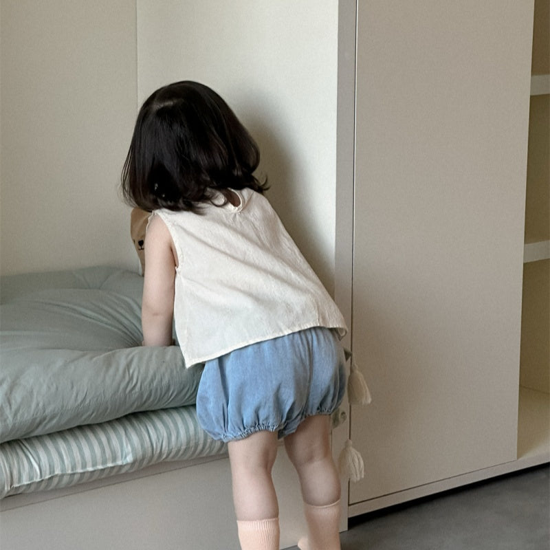 【BABY】夏新作 フリルブラウス、デニムショートパンツSK092220