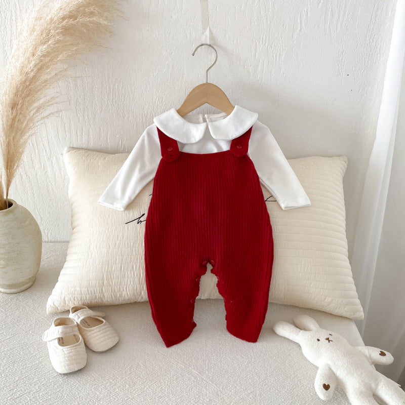 【BABY】シンプルニットサロペットSK092529