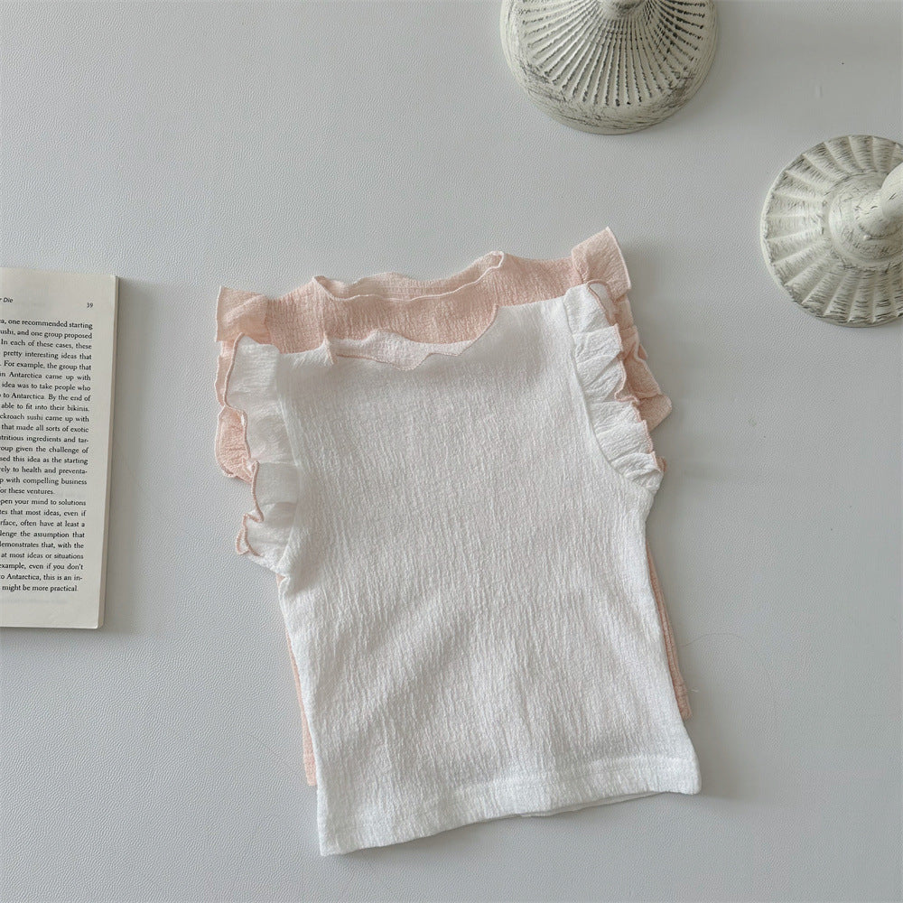【BABY】夏新作 無地フリル袖TシャツSK091320