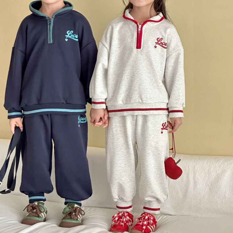 【BABY&KID】英字ロゴカジュアルルーズセットアップSK102036