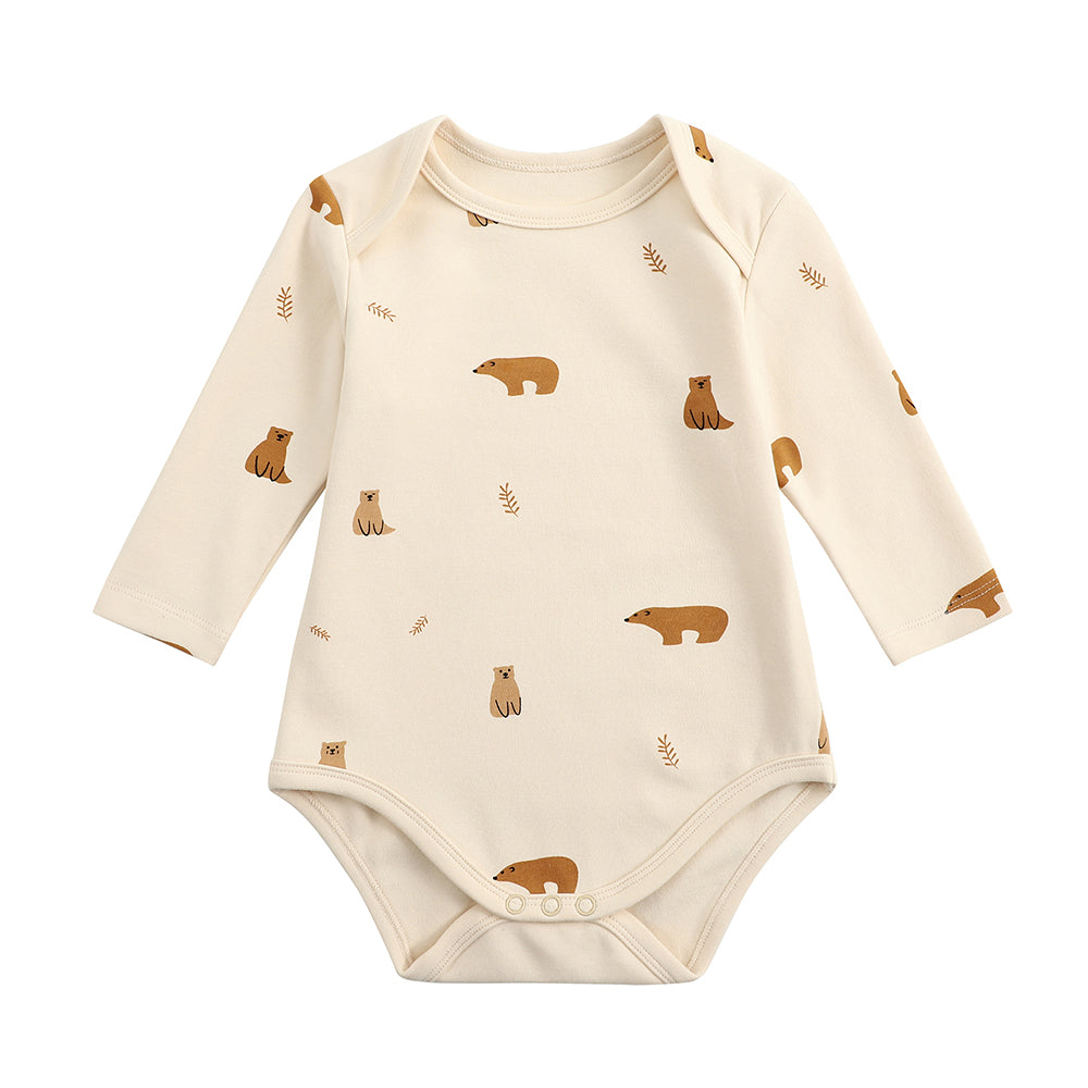 【BABY&KID】北欧風 長袖コットンロンパースSK012507