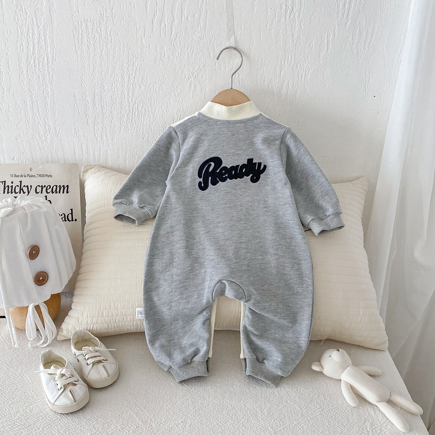 【BABY】韓国風スポーティ刺繍カバーオールSK100403