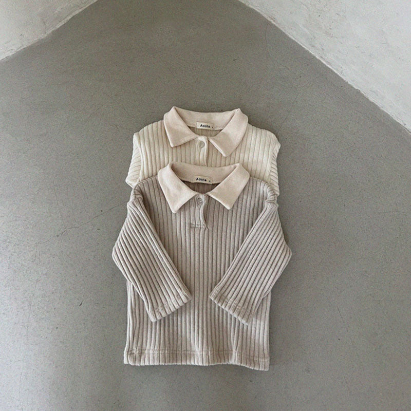 【BABY&KID】フリル襟リブTシャツSK012819