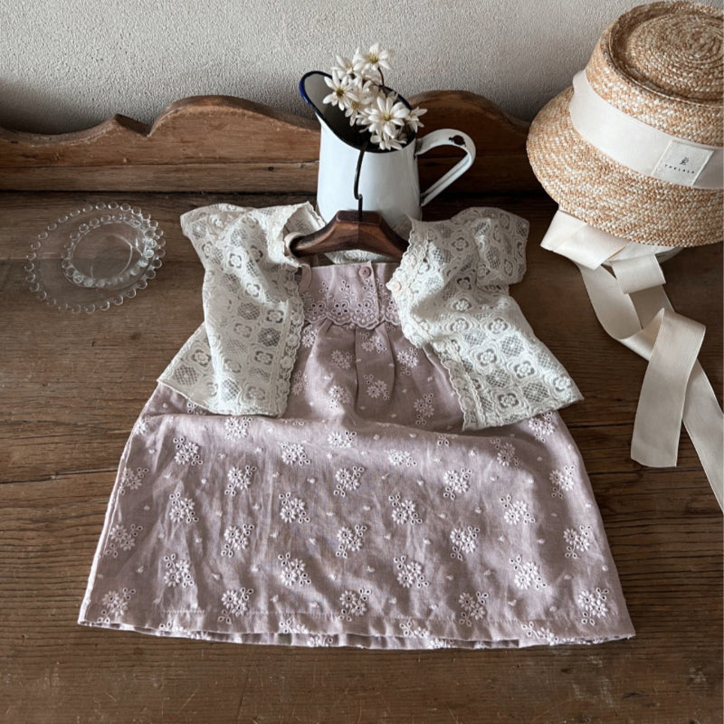 【姉妹服】夏新作 ヴィンテージ風総刺繍キャミロンパース、ワンピースSK082517