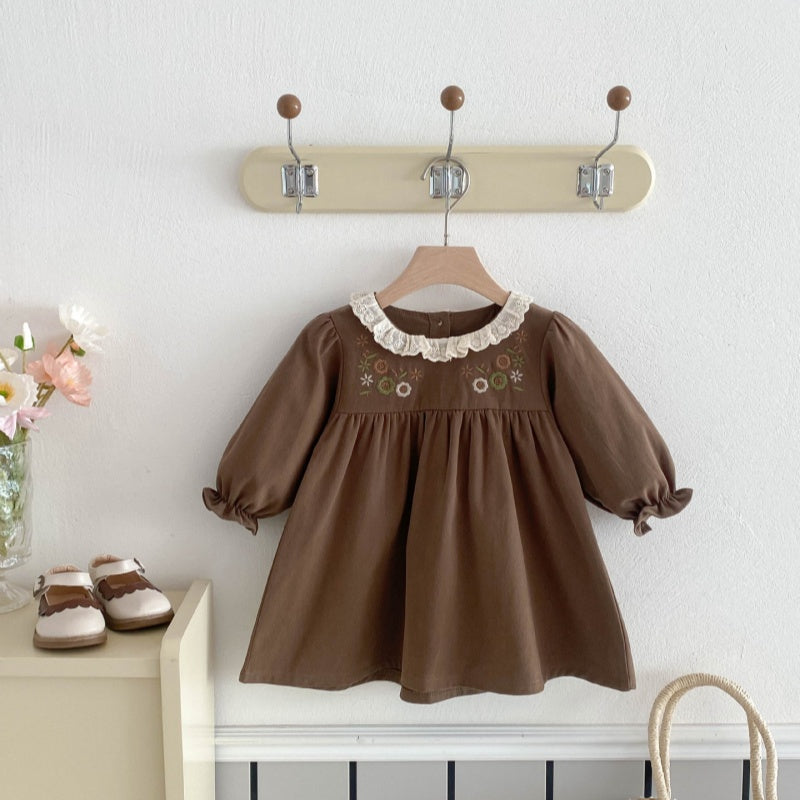【BABY&KID】レトロ花刺繡ワンピースSK050805
