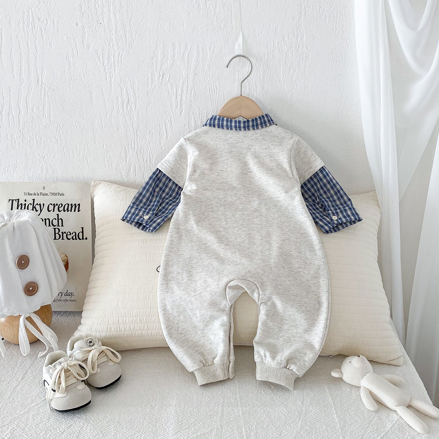 【BABY】フェイクレイヤードラグランカバーオールSK100409