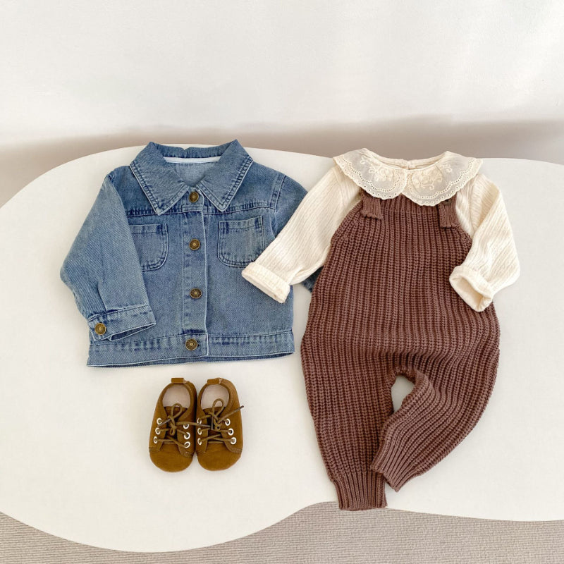 【BABY】厚手ニットサロペットカバーオールSK100728