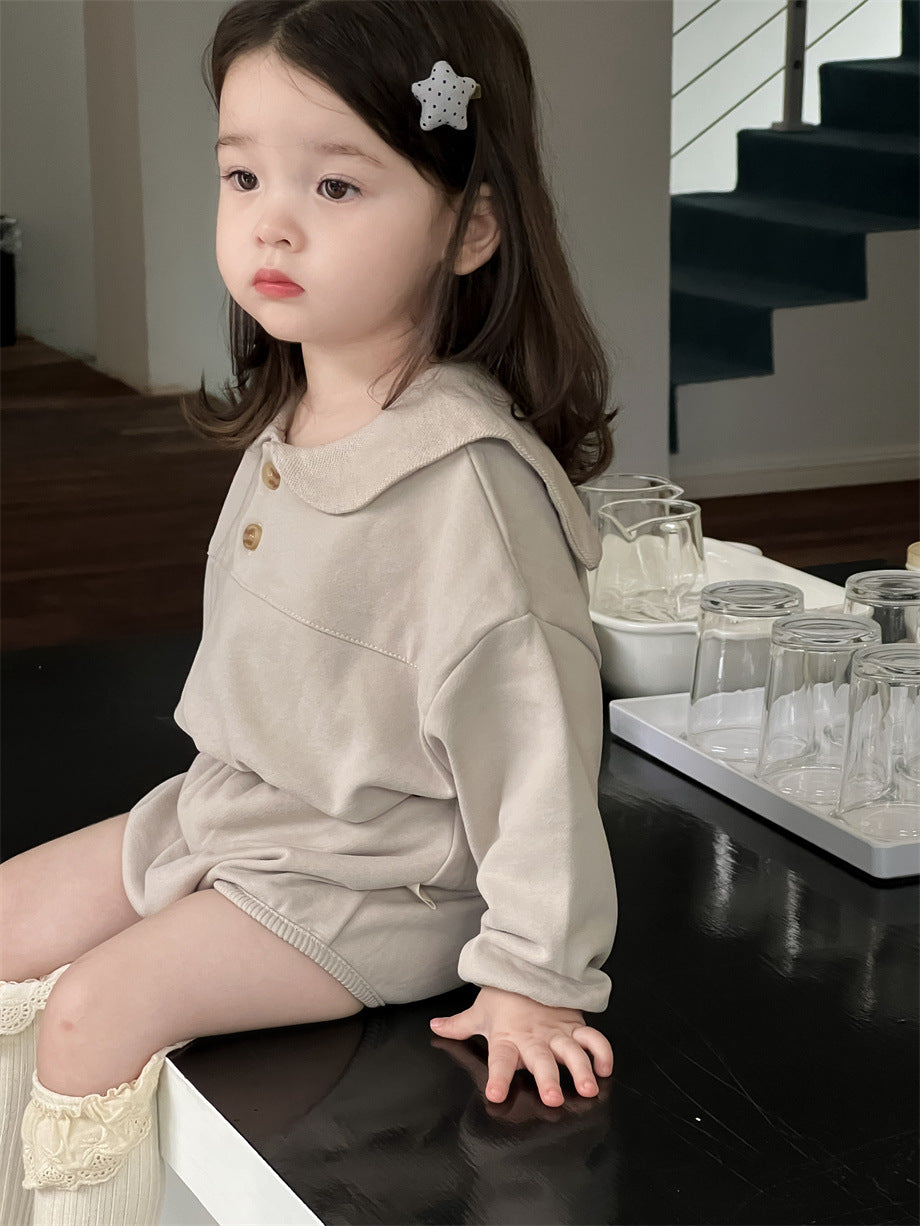 【BABY&KID】無地トップス&パンツセットSK012408
