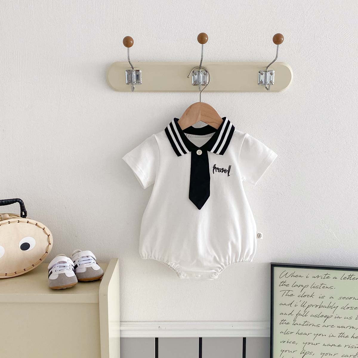 【BABY】夏新作 POLO刺繍ネクタイロンパースSK062718