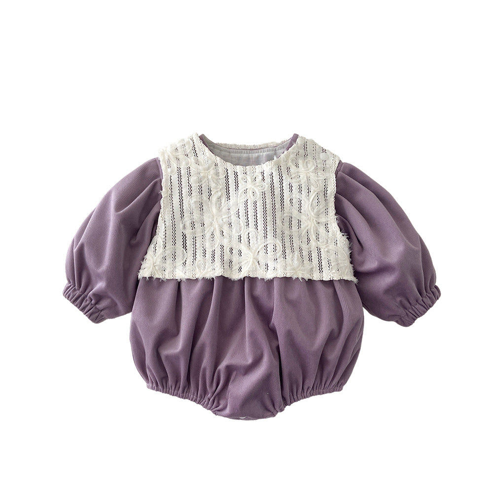 【BABY】レース花刺繡ロンパースSK11536