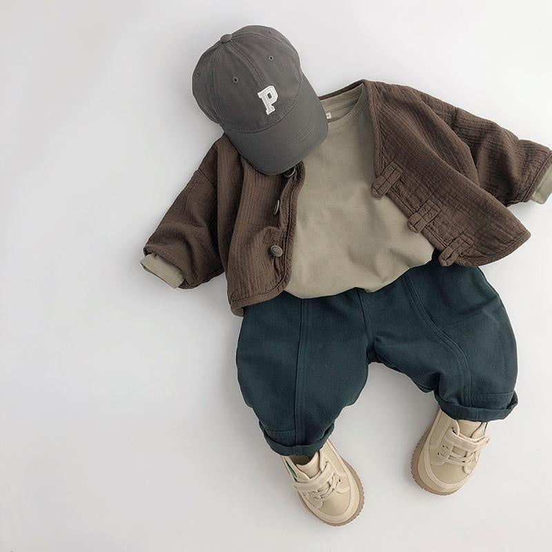 【BABY&KID】韓国風コットンリネンカーディガンSK102336