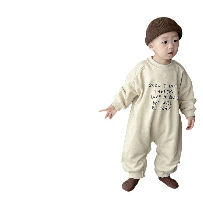 【BABY】英字入り長袖オールインワンSK11515