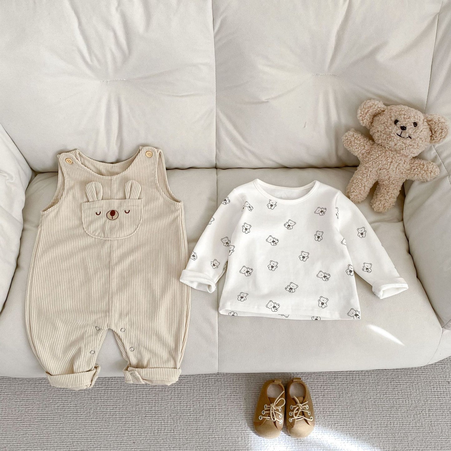 【BABY】クマポケット付きコーデュロイサロペットORクマ柄TシャツSK060603