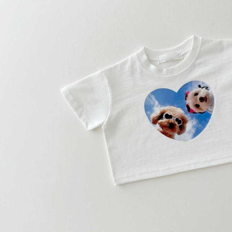 【BABY&KID】夏新作 ハートアニマル柄TシャツSK090804