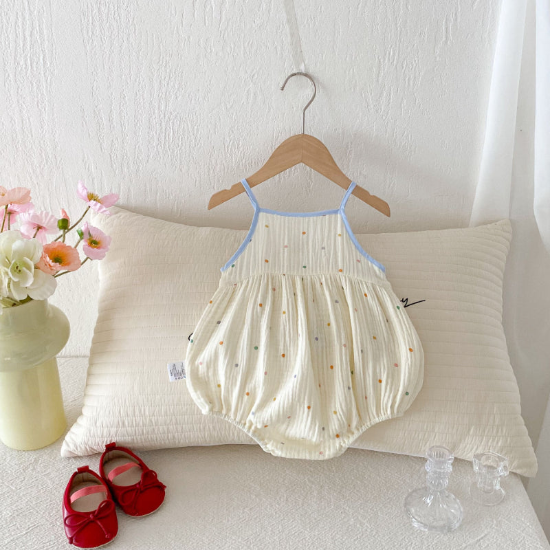 【BABY】夏新作 かわいいドットきのこ柄ロンパースSK092205