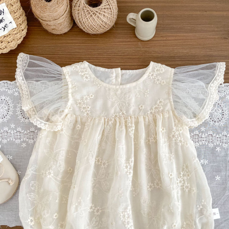 【BABY】夏新作 ジャガード刺繍ロンパースSK081603