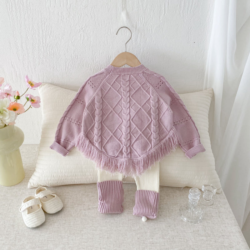 【BABY&KID】ジャカードフリンジニットトップスSK092442