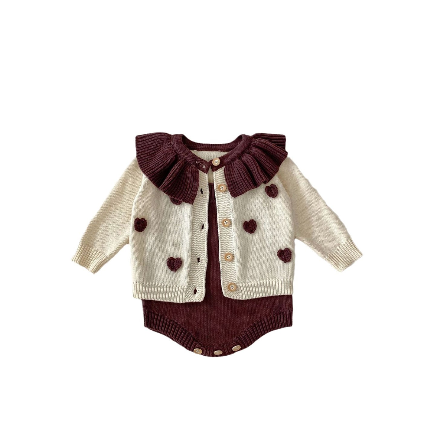 【BABY&KID】可愛いフリル襟カーディガン、サロペットSK012911