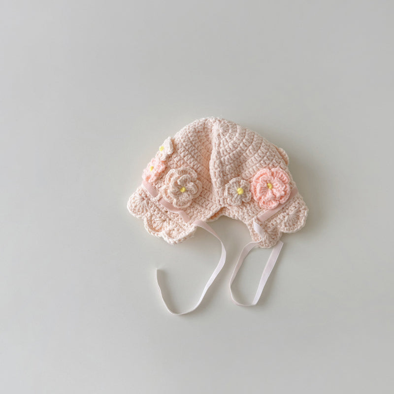【HAT】透かし編み花柄ニット帽子SK101605