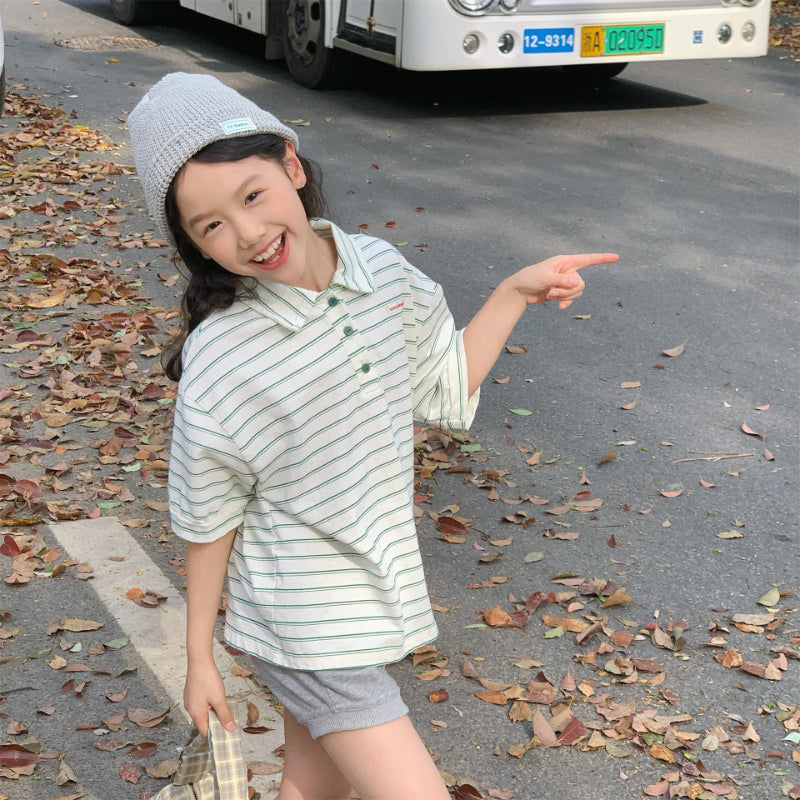 【BABY&KID】夏新作 ボーダー半袖TシャツSK010218