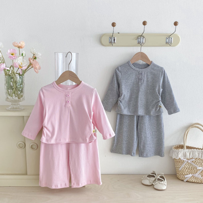 【BABY&KID】無地リブセットアップSK092437
