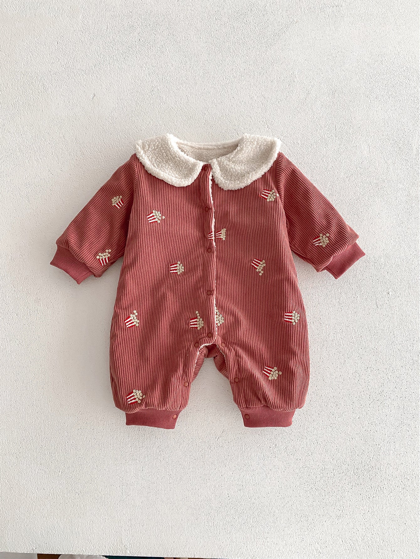 【BABY&KID】ナチュラルコーデュロイ暖かいロンパースSK022303