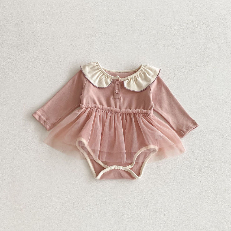 【BABY】前ボタンチュールロンパース、カバーオールSK100724