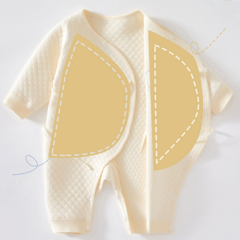 【BABY】北欧風冬新作ダイヤ柄薄綿カバーオールSK102603