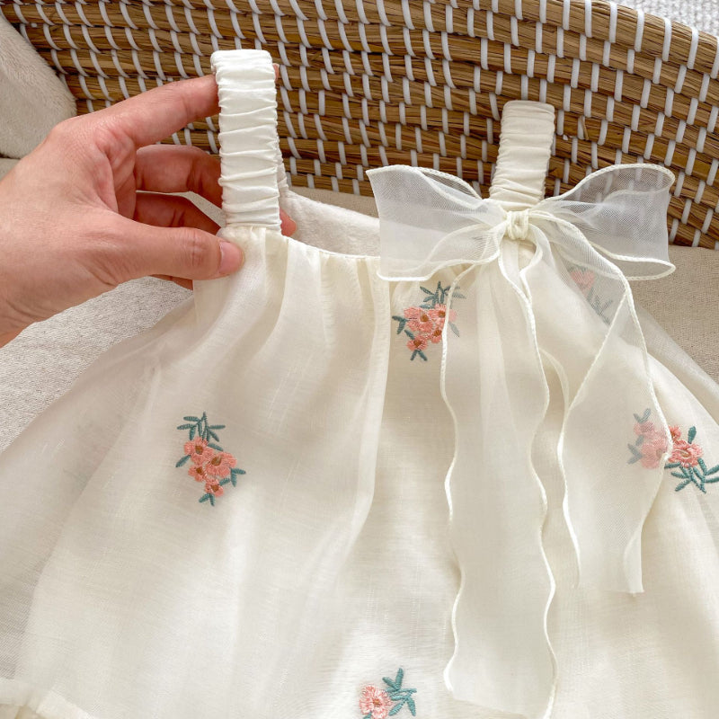 【BABY】夏新作 刺繍キャミロンパースワンピースSK072501