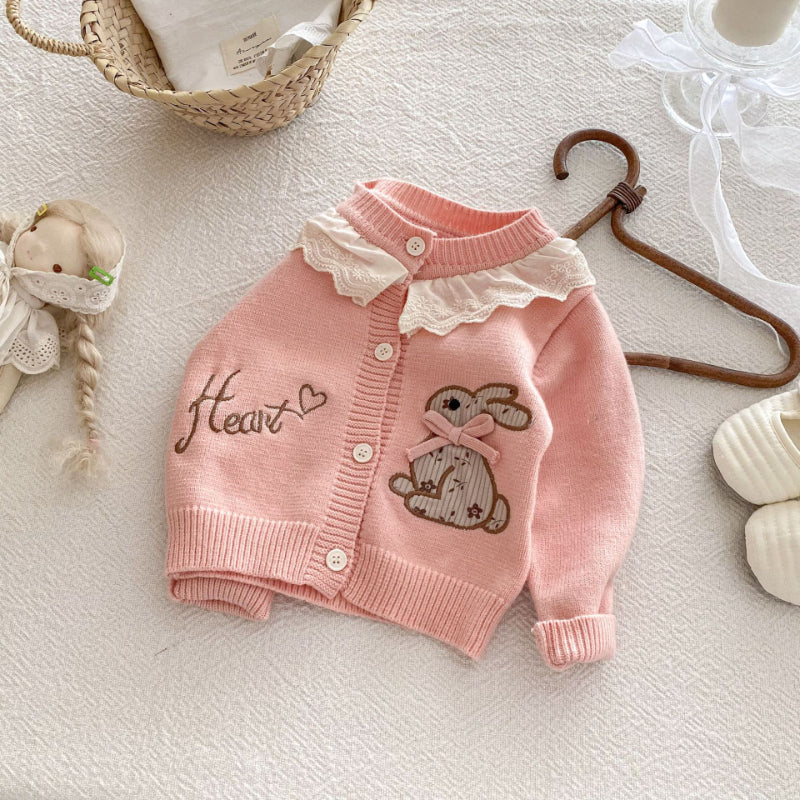 【BABY】刺繍うさぎニットカーディガンSK092428