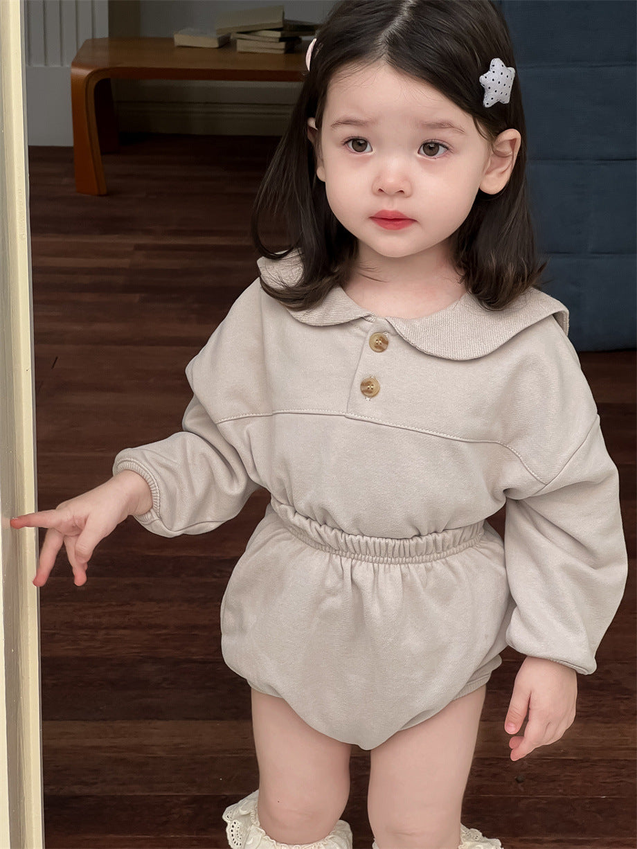 【BABY&KID】無地トップス&パンツセットSK012408