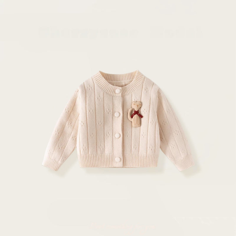 【BABY&KID】無地ニットカーディガン&ドットワンピースSK102428