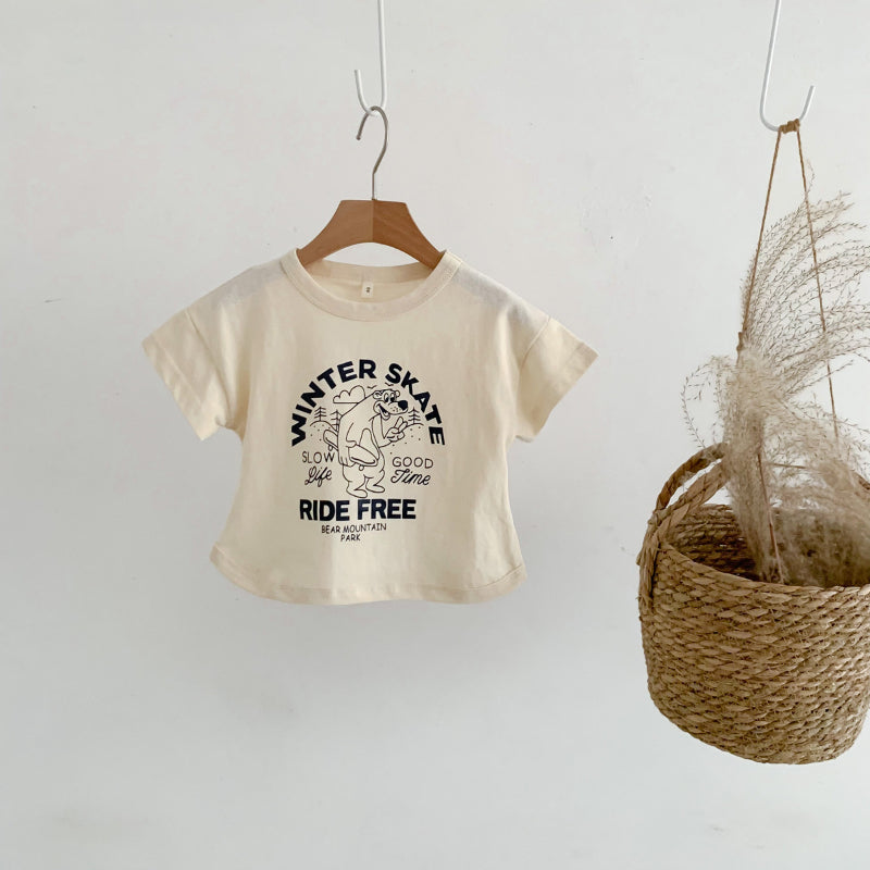 【BABY&KID】夏新作 カートゥーン英字プリントTシャツSK062917