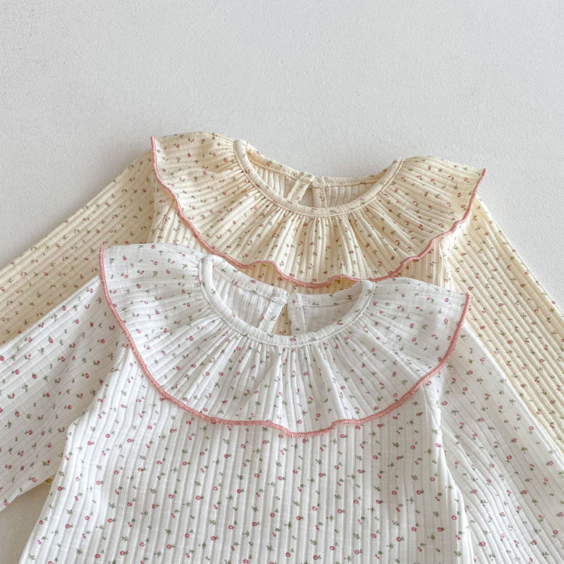 【BABY】プリント長袖フリル襟TシャツSK100823