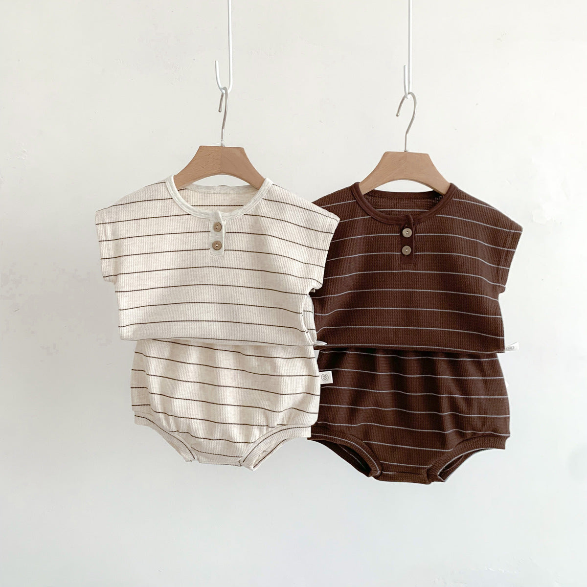 【BABY】夏新作 ボーダーワッフルセットアップSK062907