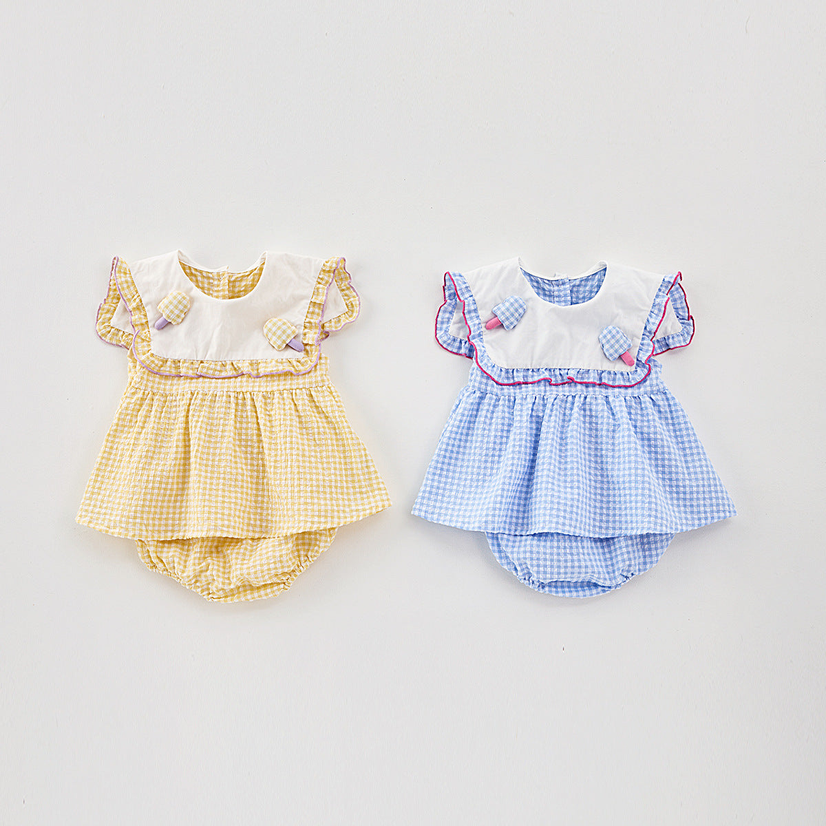 【BABY】夏新作 アイスクリームグリッドセットアップSK072310