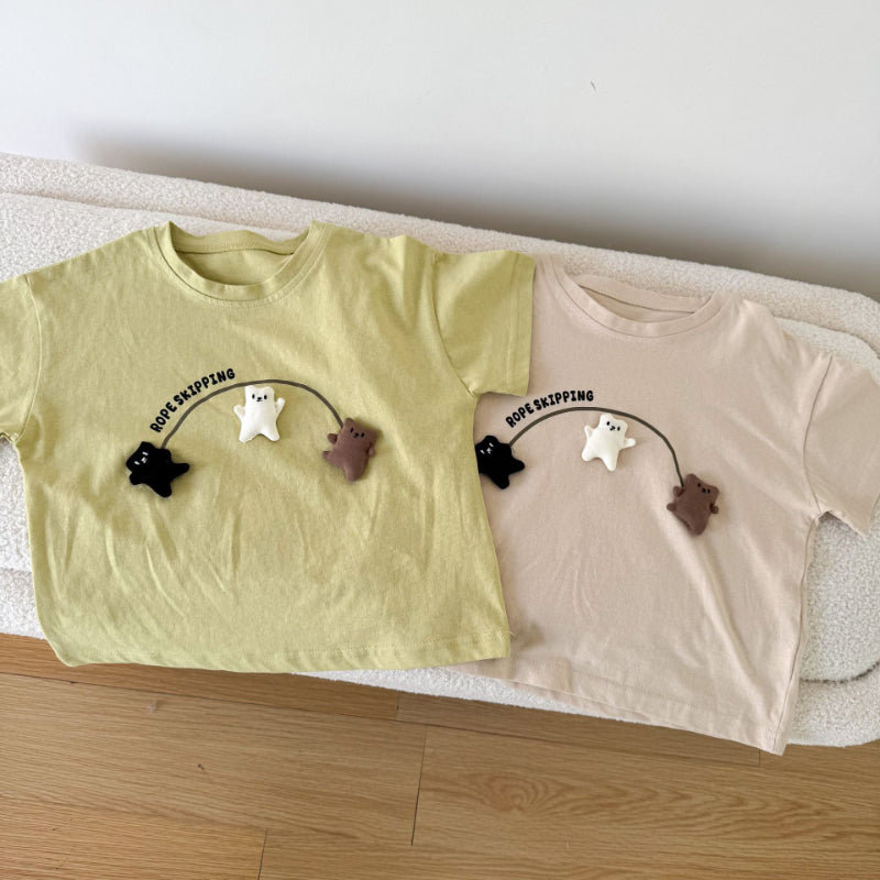 【BABY&KID】夏新作 三匹の小さなクマ半袖TシャツSK072101