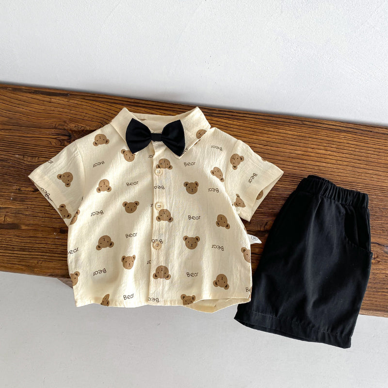 【BABY&KID】夏新作 くまシャツ&ショートパンツSK091011